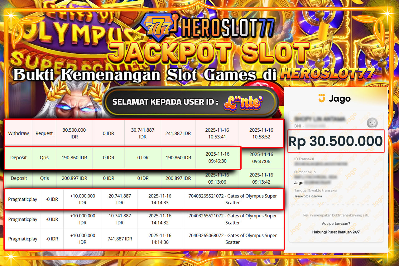 HEROSLOT77 GATE OF OLYMPUS SUPER SCATTER Rp 30.500.000.- LUNAS!!!